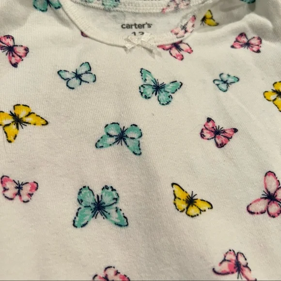 Carter’s Butterfly Matching Set Size 12M Pink White Blue Polka Dots Spring Love - Picture 3 of 9